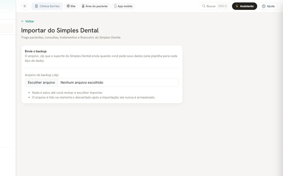 Importar do Simples Dental