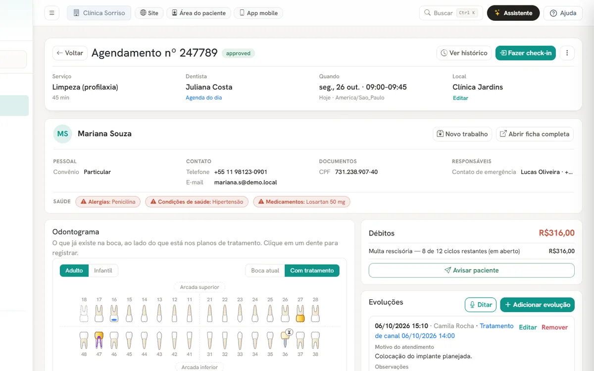 Consulta com odontograma