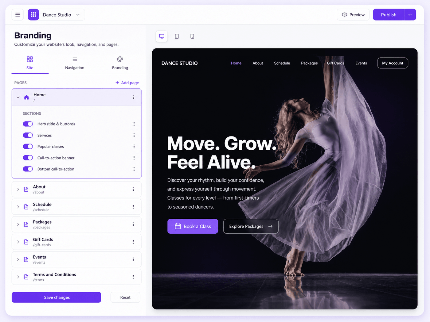 Studio website builder